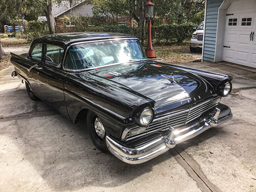 1957 Ford custom NASCAR themed coupe. Harbor Hot Rods. Mike Schellar.
