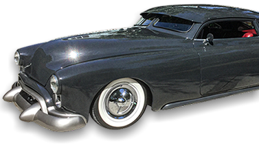 1949 Oldsmobile Full Custom Fastback hot rod. Designed and built by Mike Shceller of Harbor Hot Rods, Safety Harbor, Florida.