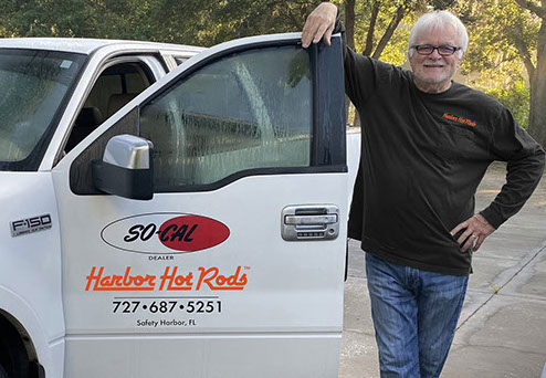 Harbor Hot Rods. Custom upholstery and interiors designed by Mike Scheller.