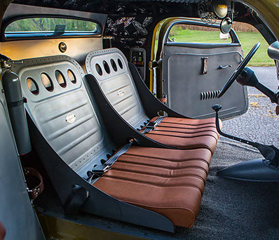 Harbor Hot Rods. Custom upholstery and interiors designed by Mike Schellar.